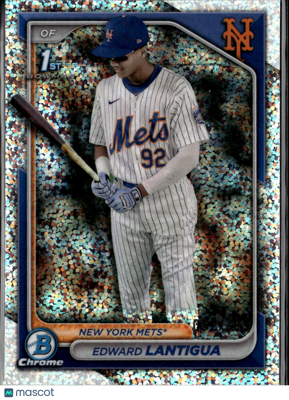 Edward Lantigua 2024 Bowman Chrome 1st Speckle /299 New York Mets