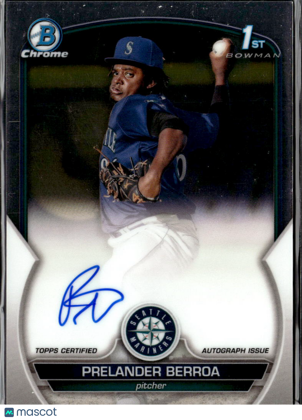 Prelander Berroa 2023 Bowman Chrome 1st Auto Autograph Seattle Mariners