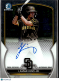 Lamar King Jr. 2023 Bowman Chrome 1st Auto Autograph San Diego Padres