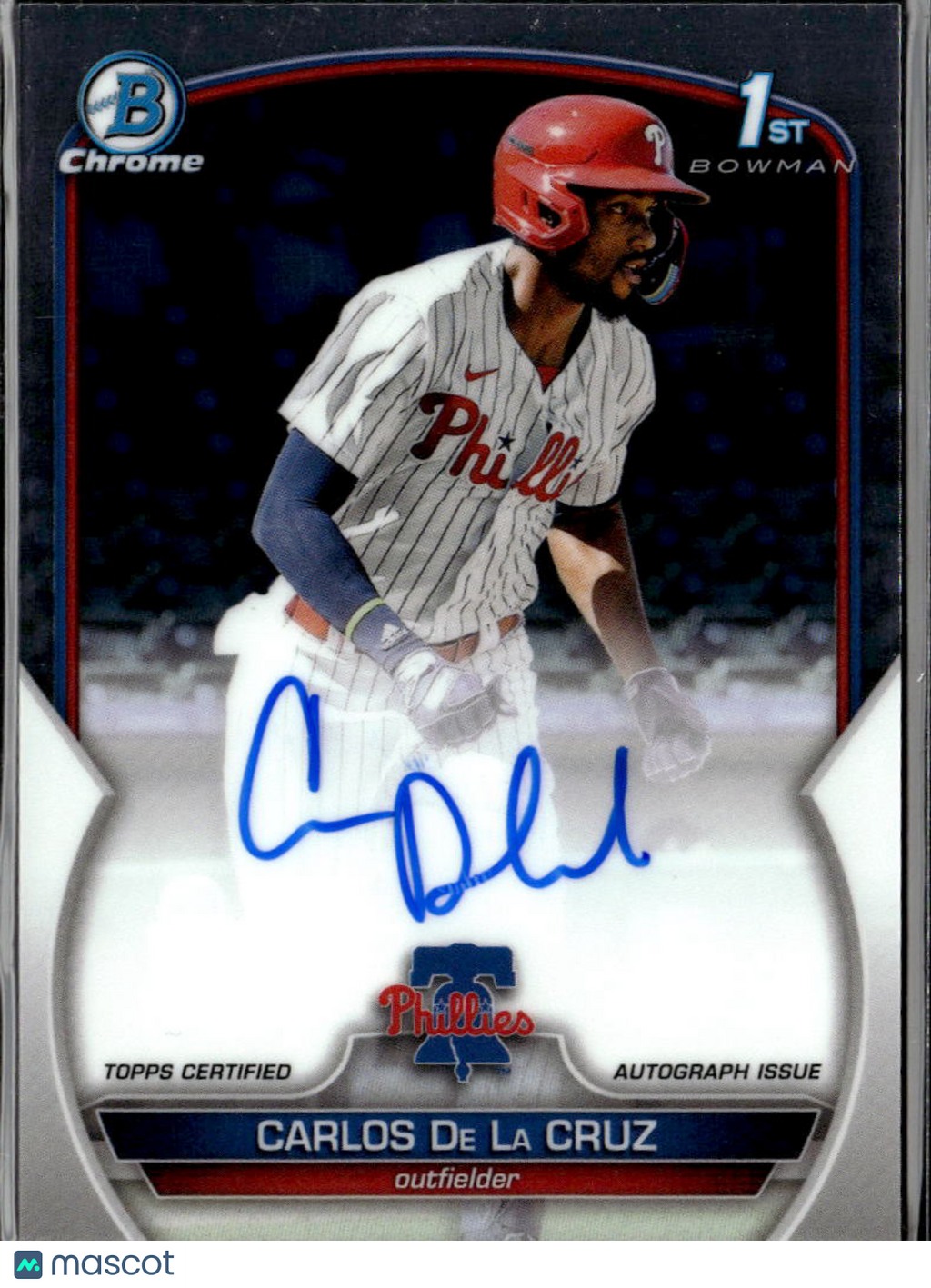 Carlos De La Cruz 2023 Bowman Chrome 1st Auto Autograph Philadelphia Phillies