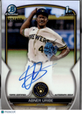 Abner Uribe 2023 Bowman Chrome 1st Auto Autograph /499 Milwaukee Brewers