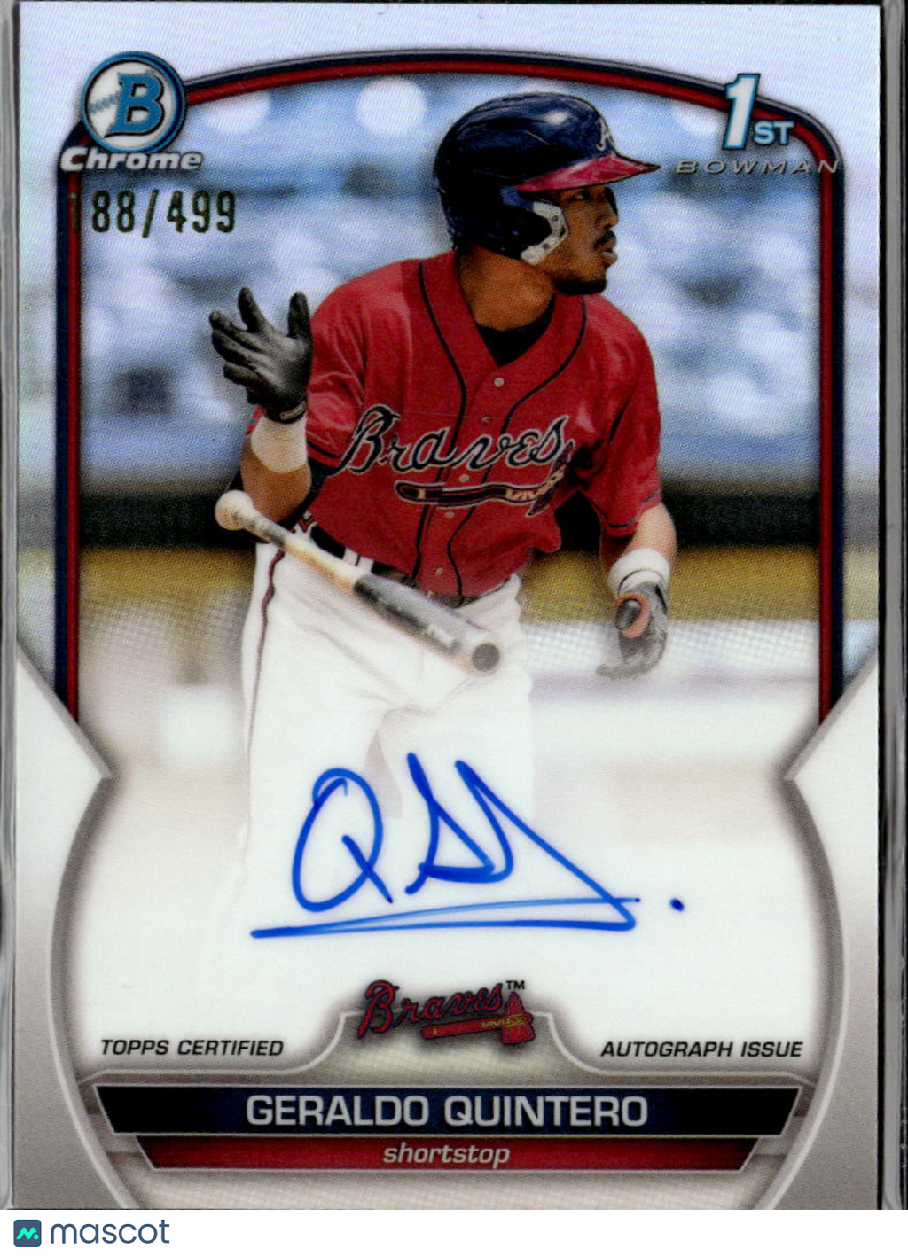 Geraldo Quintero 2023 Bowman Chrome 1st Auto Autograph /499 Atlanta Braves