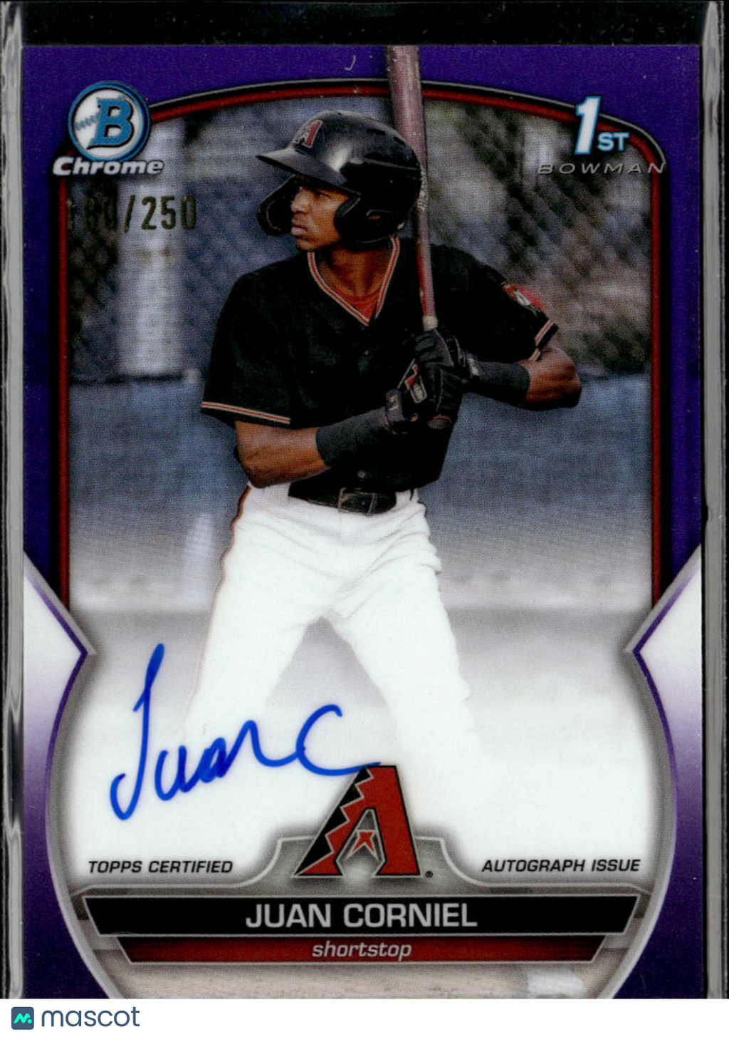 Juan Corniel 2023 Bowman Chrome 1st Auto Autograph /250 Arizona Diamondbacks