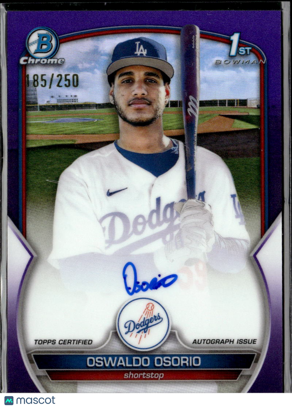 Oswaldo Osorio 2023 Bowman Chrome 1st Auto Autograph /250 Los Angeles Dodgers