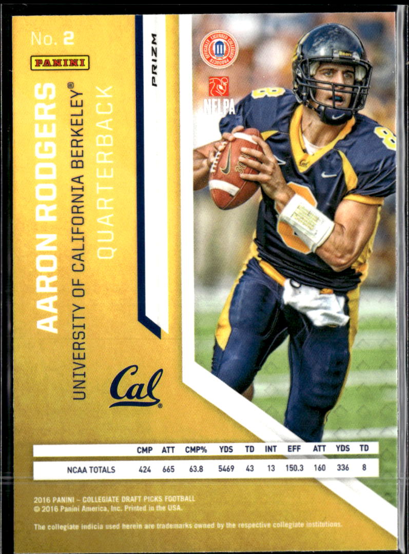 Aaron Rodgers 2016 Prizm Draft Picks Silver Prizm Packers California