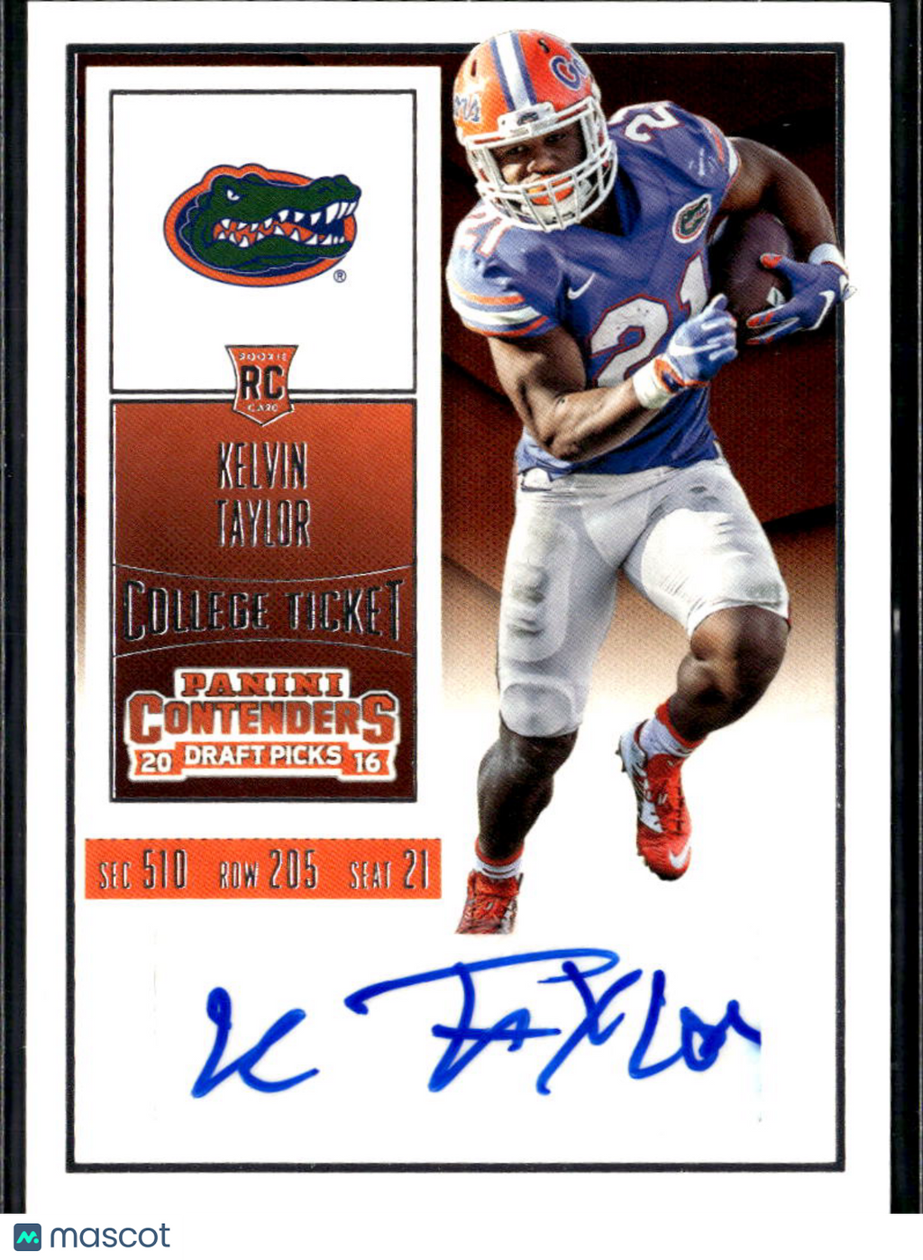 Kelvin Taylor 2016 Contenders Auto Autograph RC Florida Gators