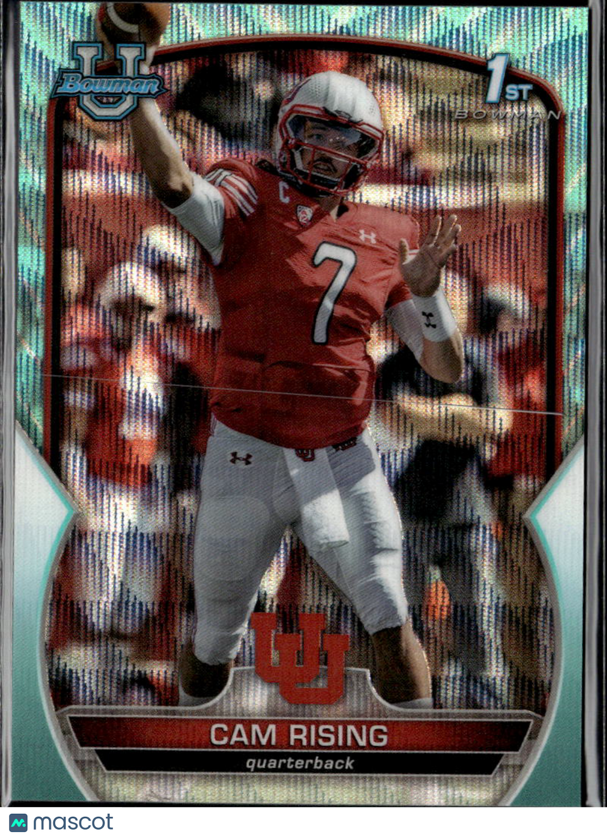 Cam Rising 2022 Bowman Chrome Aqua Wave /299 Utah Utes