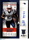 Kenbrell Thompkins 2013 Contenders Auto Autograph RC New England Patriots