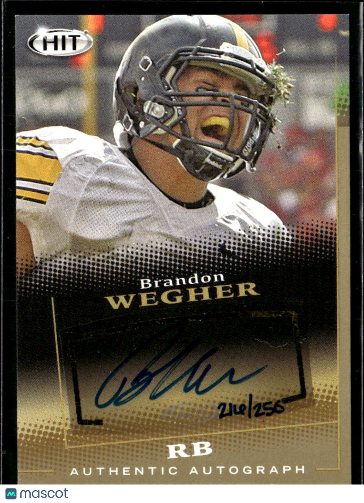 Brandon Wegher 2015 SAGE HIT Auto Autograph RC /250 Morningside Mustangs