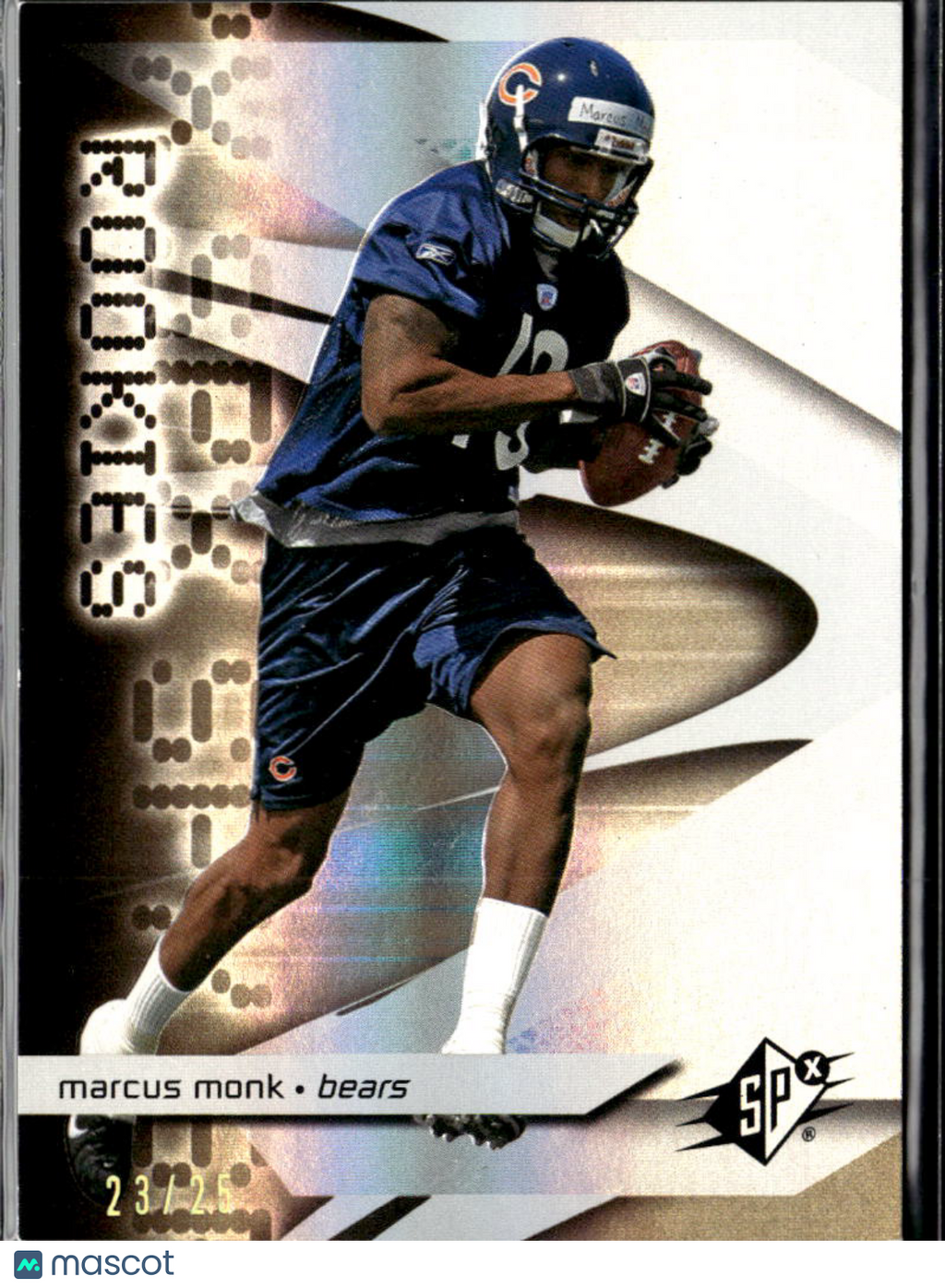 Marcus Monk 2008 SPx Gold Rookie RC 23/25 Chicago Bears