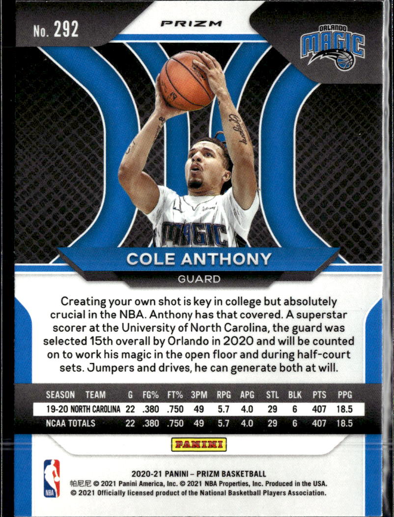 Cole Anthony 2020-21 Prizm RC Red Wave Orlando Magic