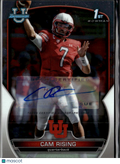 Cam Rising 2022 Bowman University 1st Auto Autograph Utah Utes