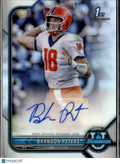 Brandon Peters 2022 Bowman Chrome 1st Autograph Auto Illinois Fighting Illini