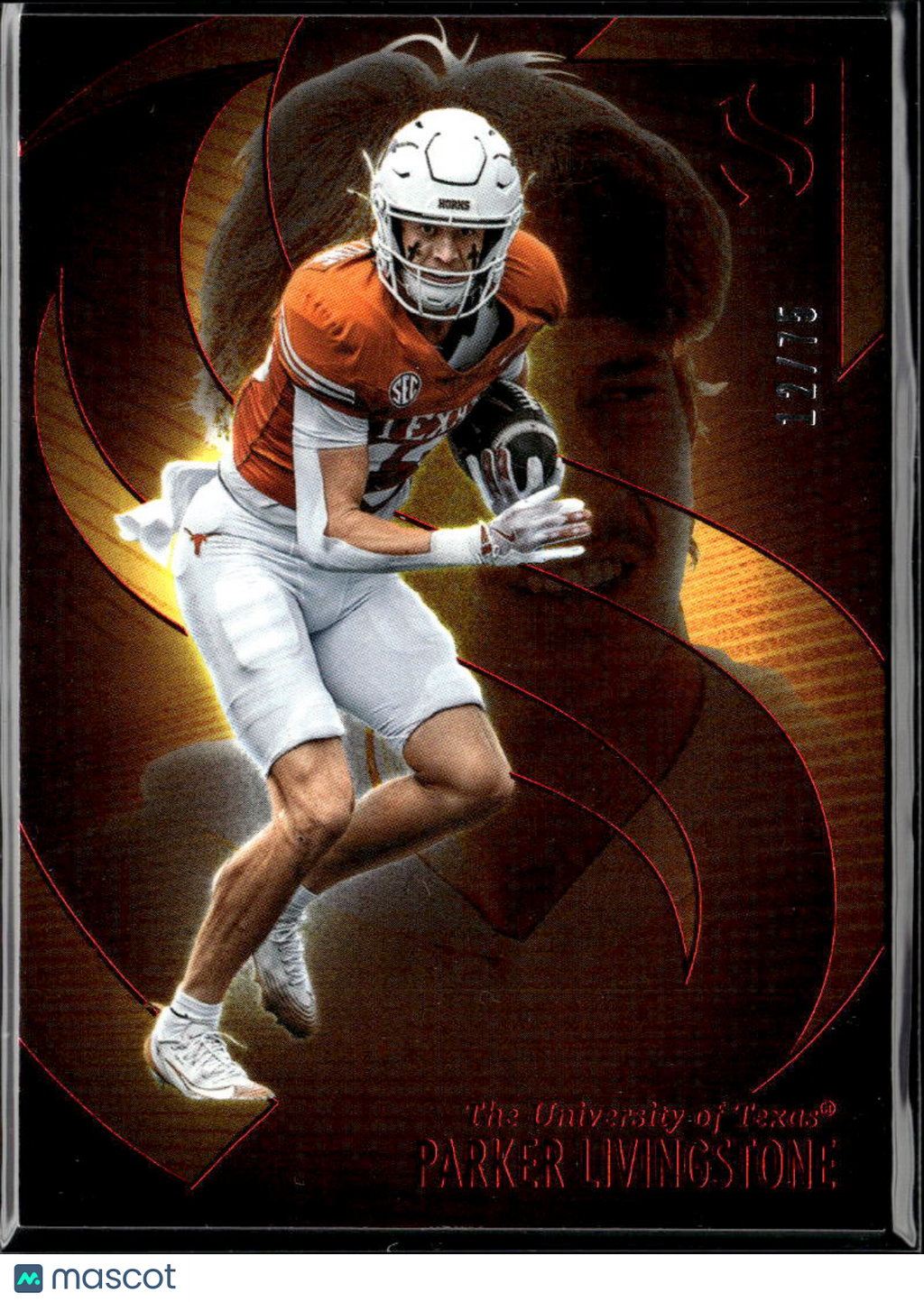 Parker Livingstone 2025 Silhouette Red Rookie RC 12/75 Texas Longhorns