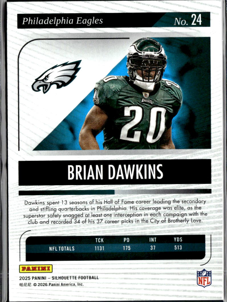 Brian Dawkins 2025 Silhouette Purple 61/125 Philadelphia Eagles