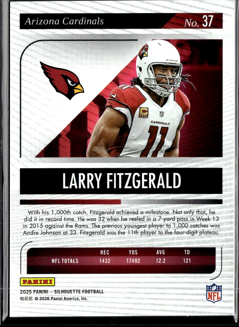 Larry Fitzgerald 2025 Silhouette Blue 71/99 Arizona Cardinals