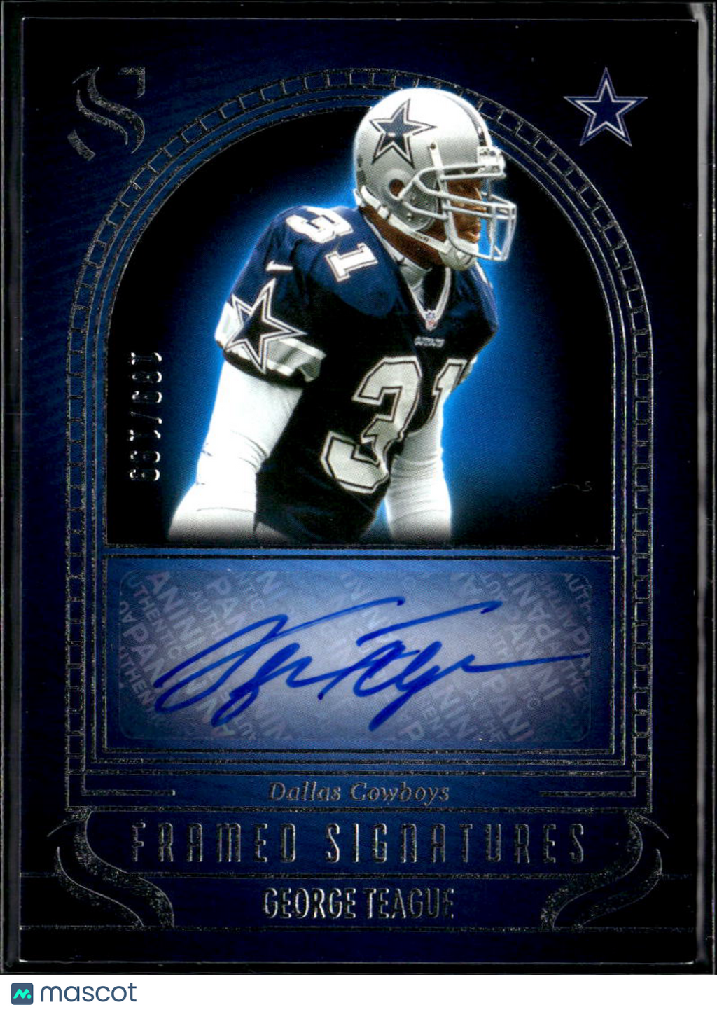 George Teague 2025 Silhouette Auto Autogrpah /199 Dallas Cowboys