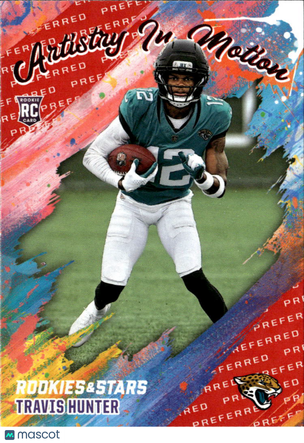 Travis Hunter 2025 Panini Rookies & Stars RC Preferred Red Jacksonville Jaguars