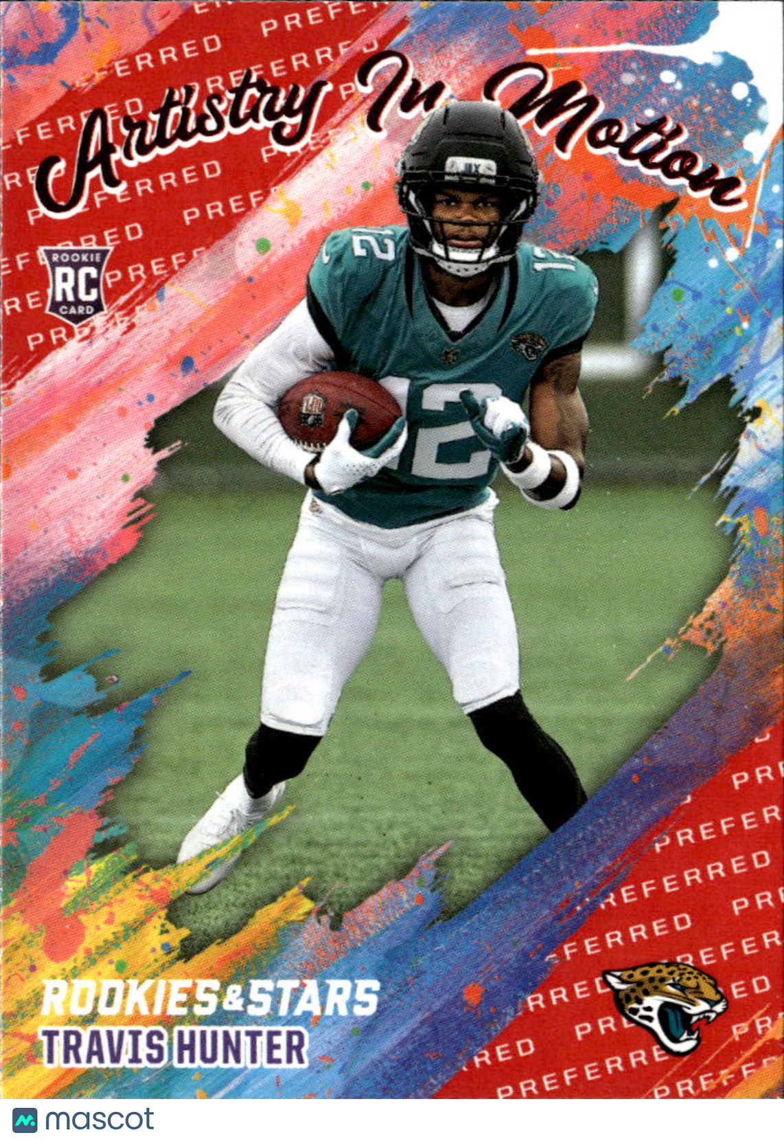Travis Hunter 2025 Panini Rookies & Stars RC Preferred Red Jacksonville Jaguars