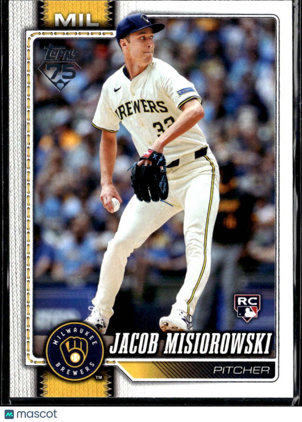 Jacob Misiorowski 2026 Topps Series One Rookie RC Milwaukee Brewers