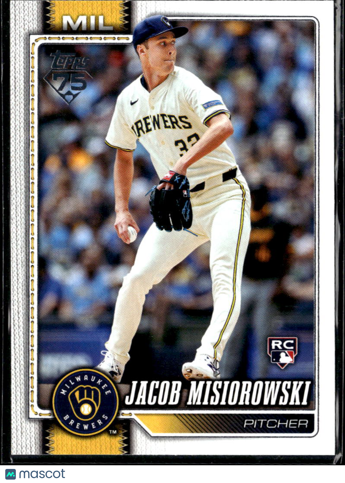 Jacob Misiorowski 2026 Topps Series One Rookie RC Milwaukee Brewers