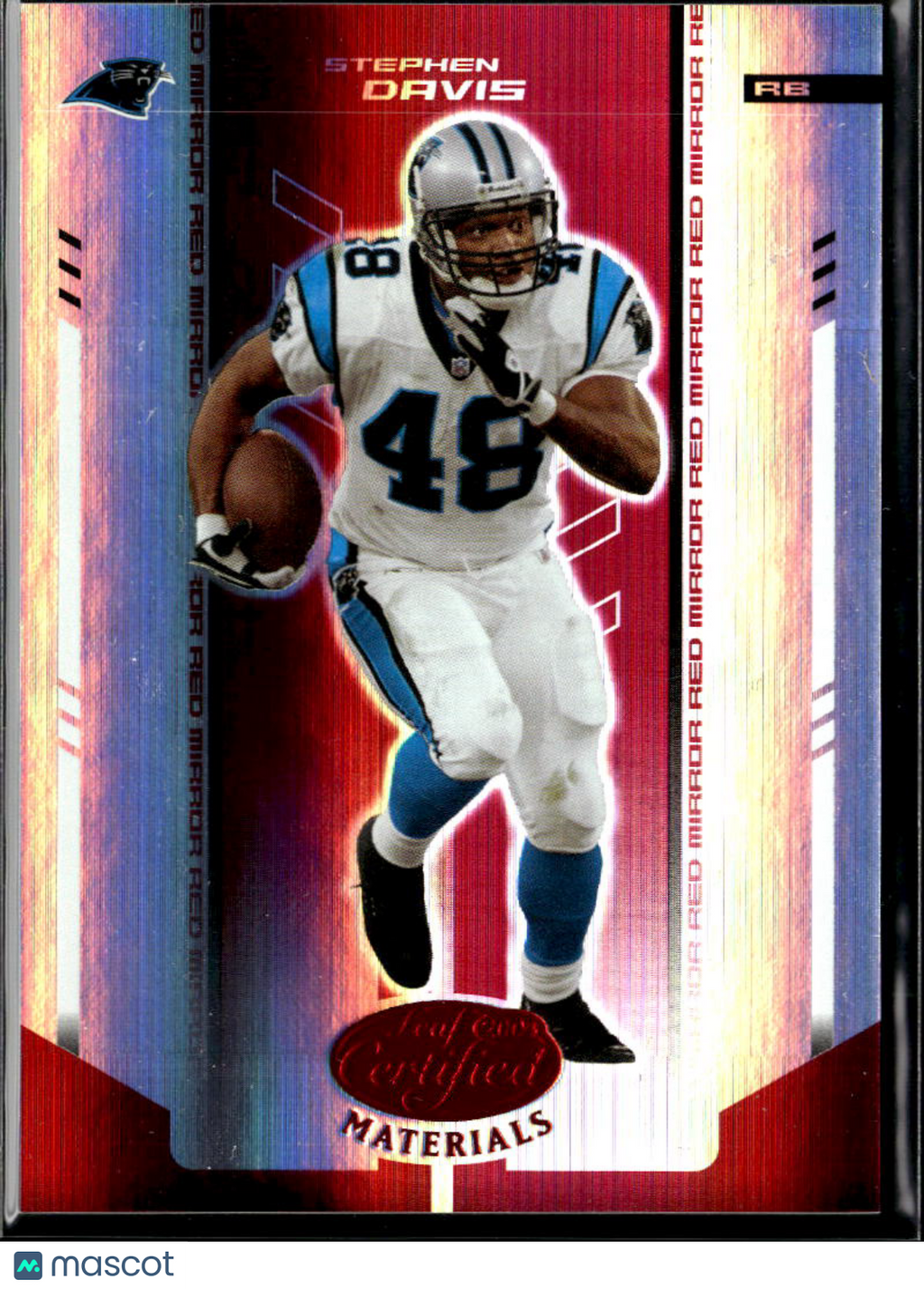 Stephen Davis 2004 Leaf Certified Mirror Red /100 Carolina Panthers