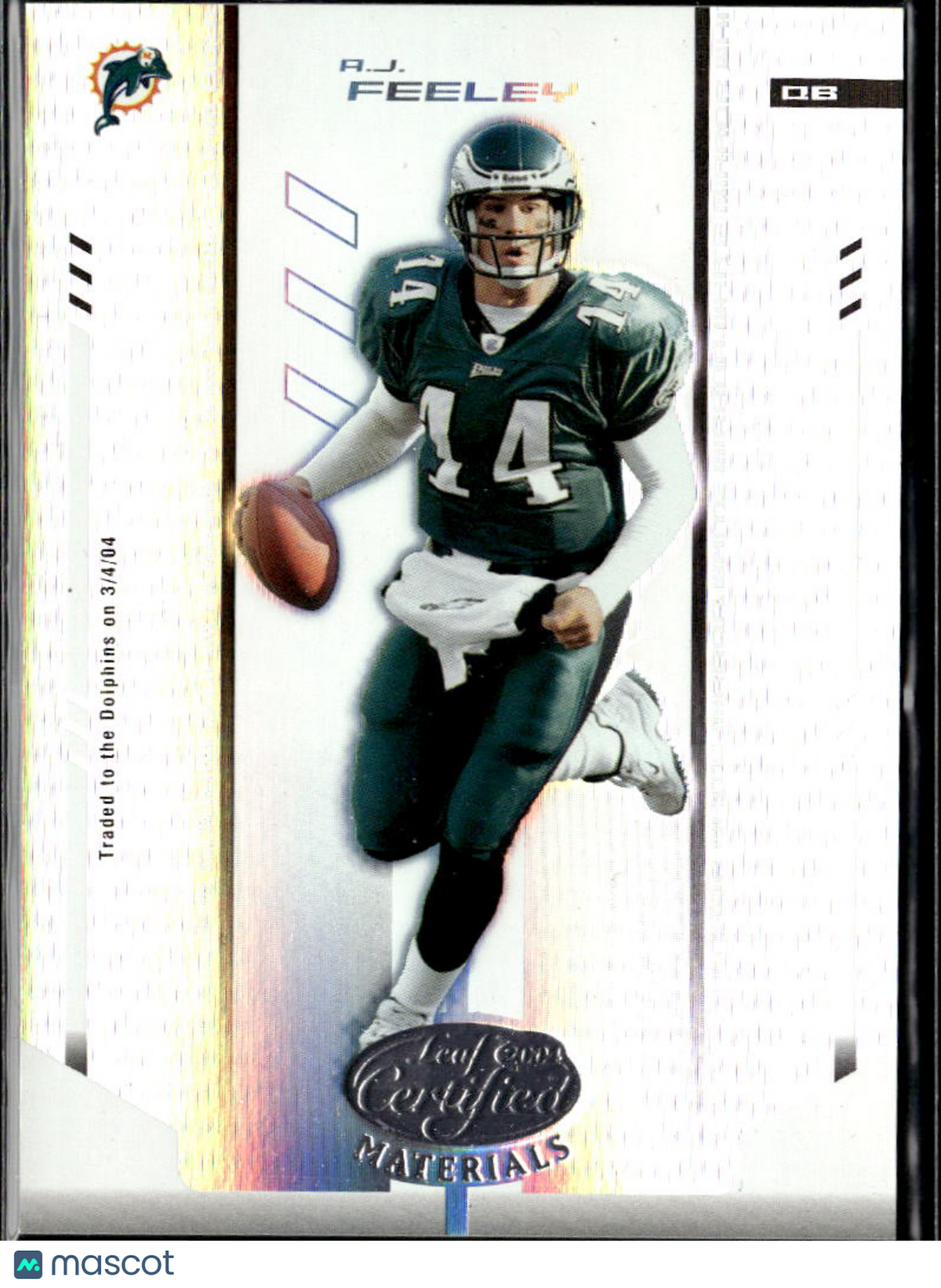 A.J. Feeley 2004 Leaf Certified Mirror White 75/150 Philadelphia Eagles