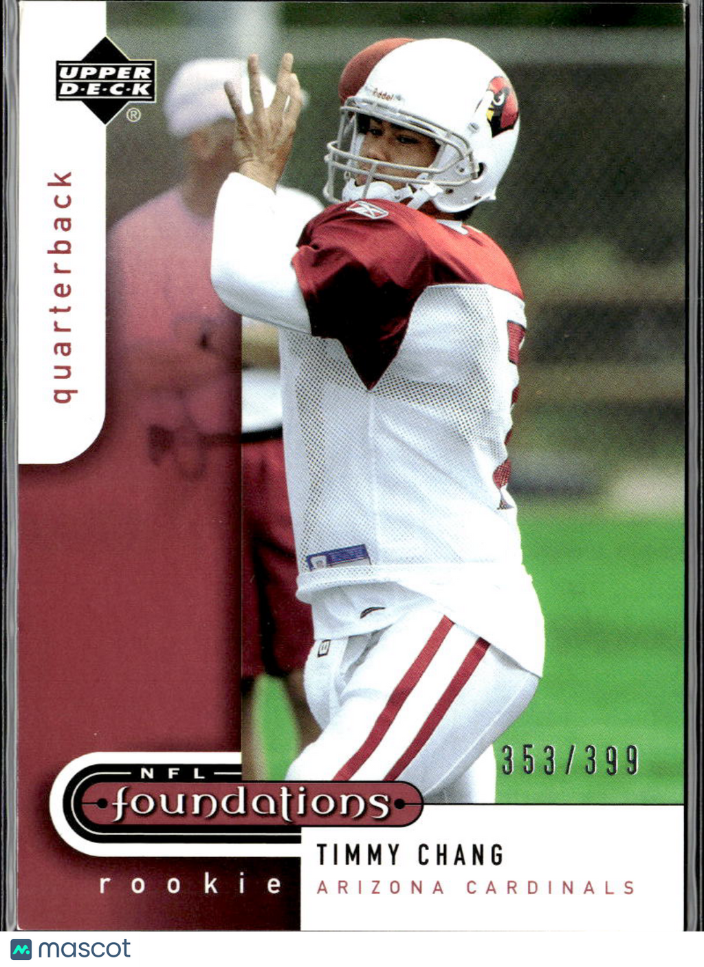Timmy Chang 2005 Upper Deck NFL Foundations /399 Hawaii Arizona Cardinals