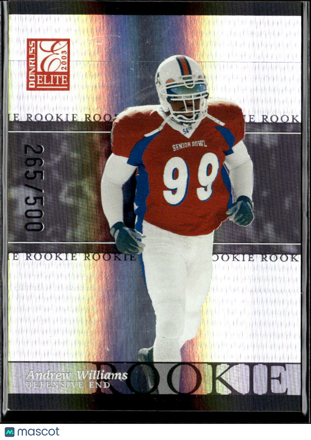 Andrew Williams 2003 Donruss Elite RC /500 Miami Hurricanes 49ers