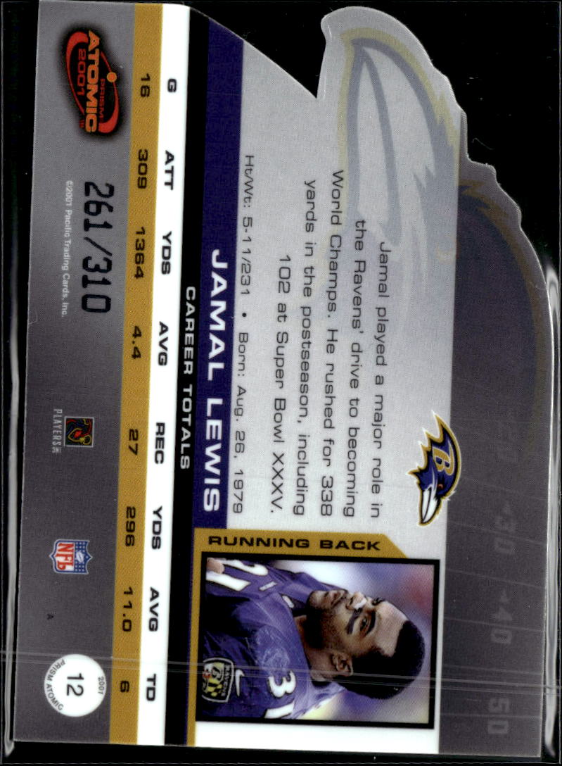 Jamal Lewis 2001 Pacific Atomic /310 Baltimore Ravens