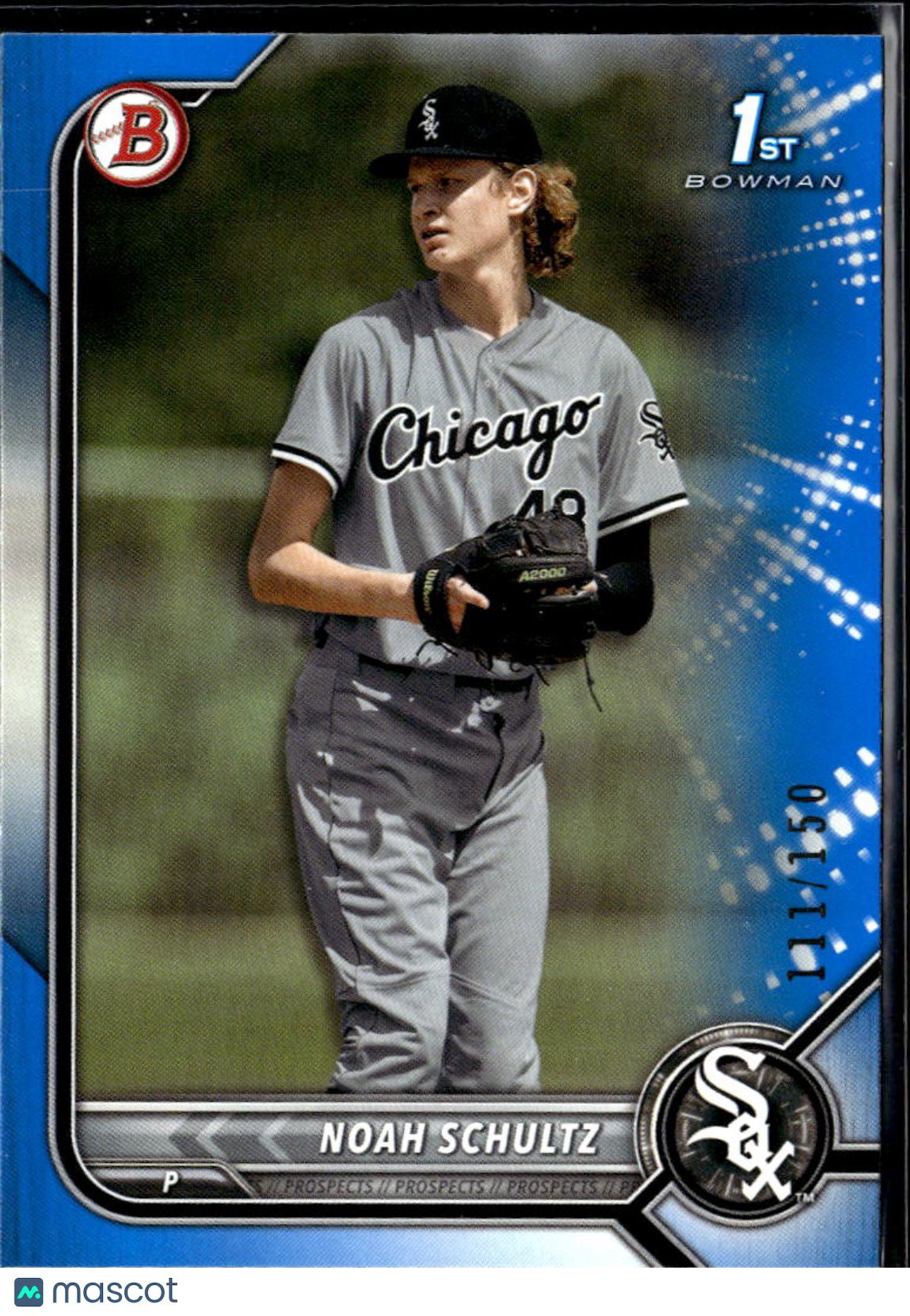 Noah Schultz 2022 Bowman Draft 1st Blue /150 Chicago White Sox