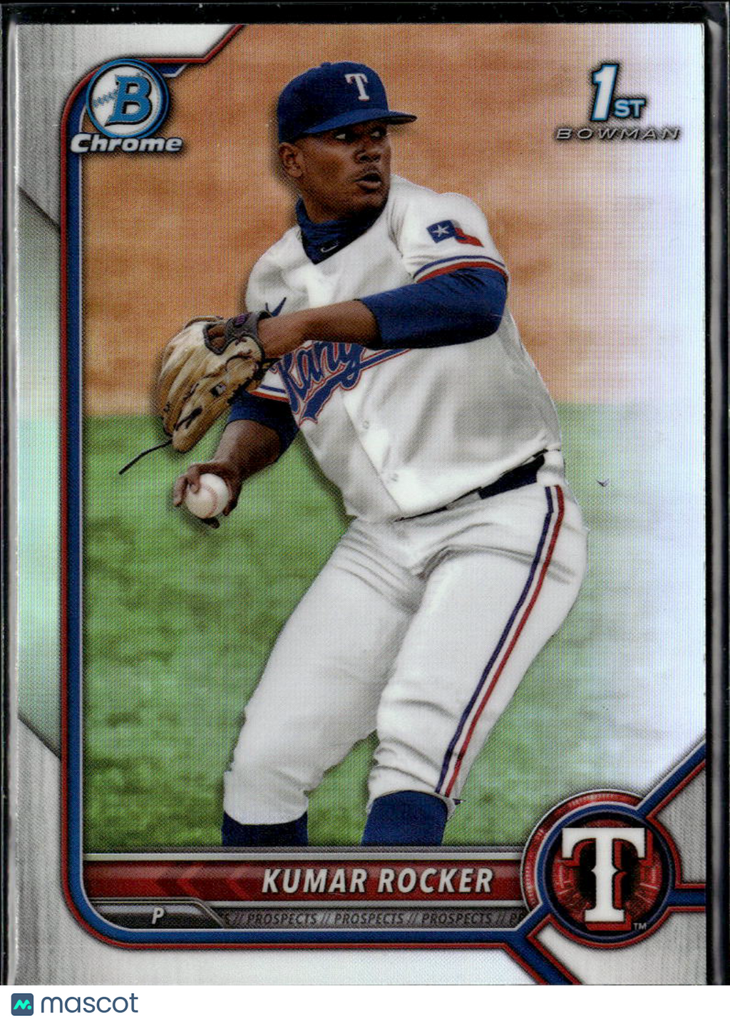 Kumar Rocker 2022 Bowman Chrome 1st Refractor Texas Rangers