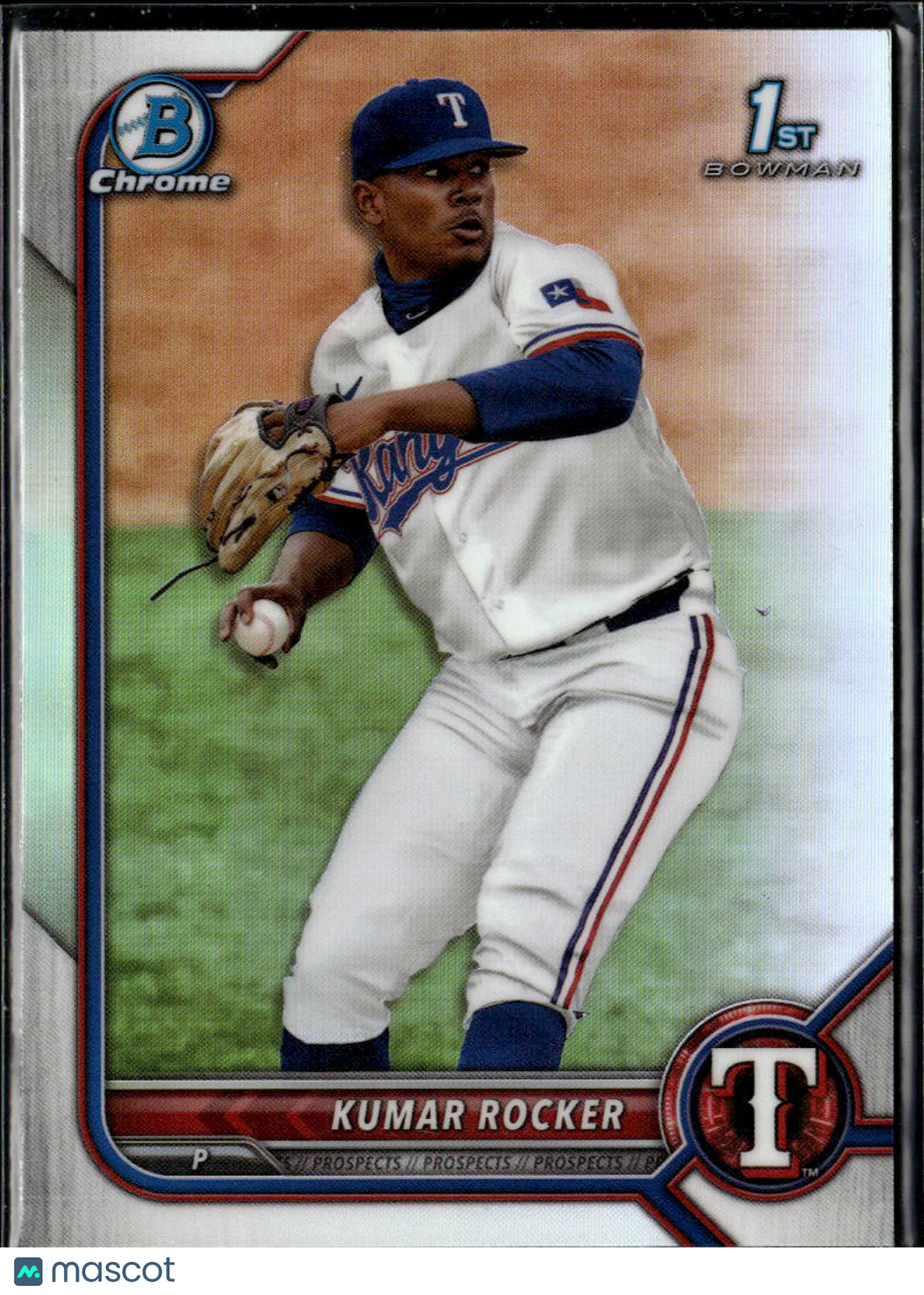 Kumar Rocker 2022 Bowman Chrome 1st Refractor Texas Rangers