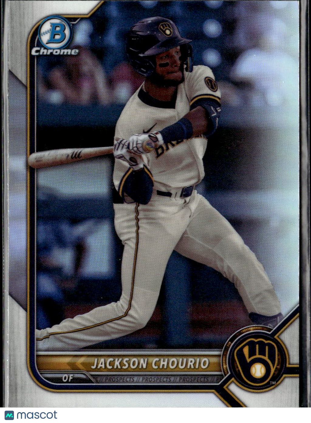 Jackson Chourio 2022 Bowman Chrome Draft Refractor Milwaukee Brewers