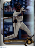 Jackson Chourio 2022 Bowman Chrome Draft Refractor Milwaukee Brewers