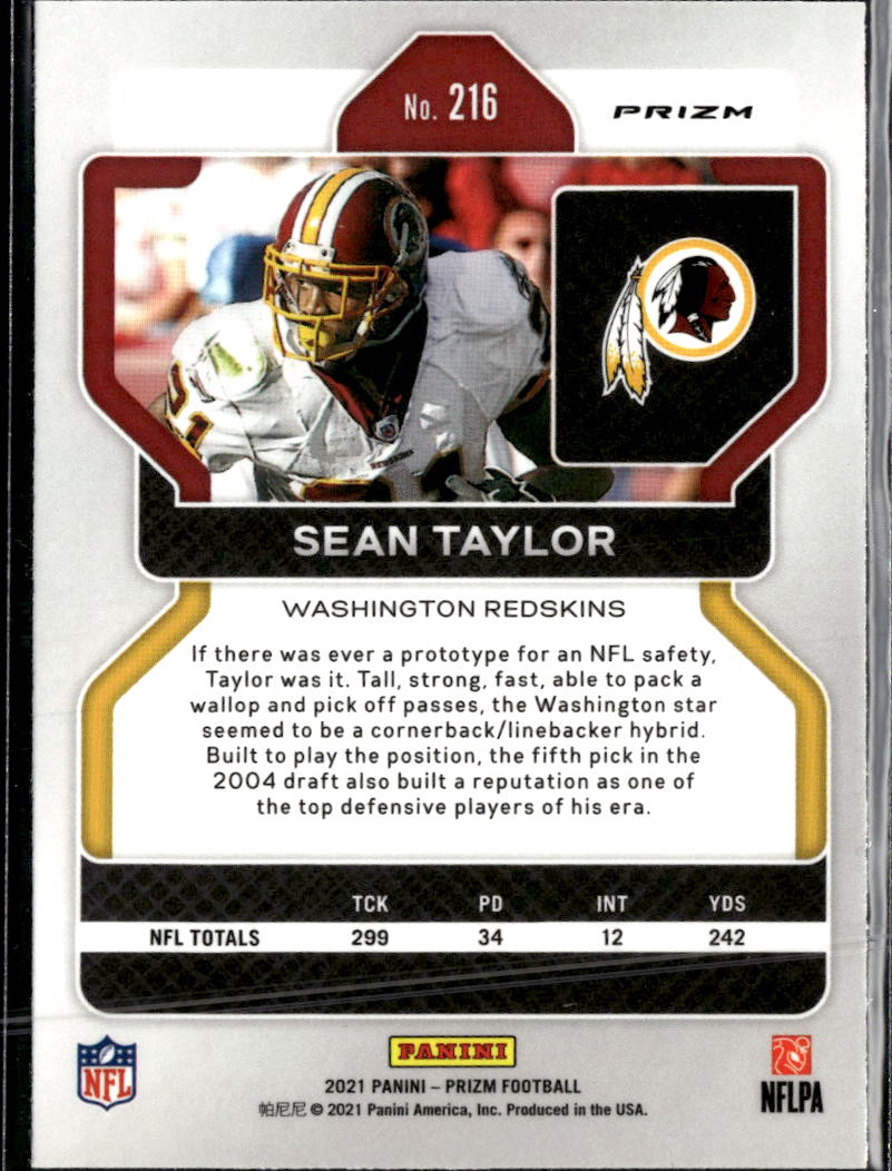 Sean Taylor 2021 Prizm Red White and Blue Washington Redskins