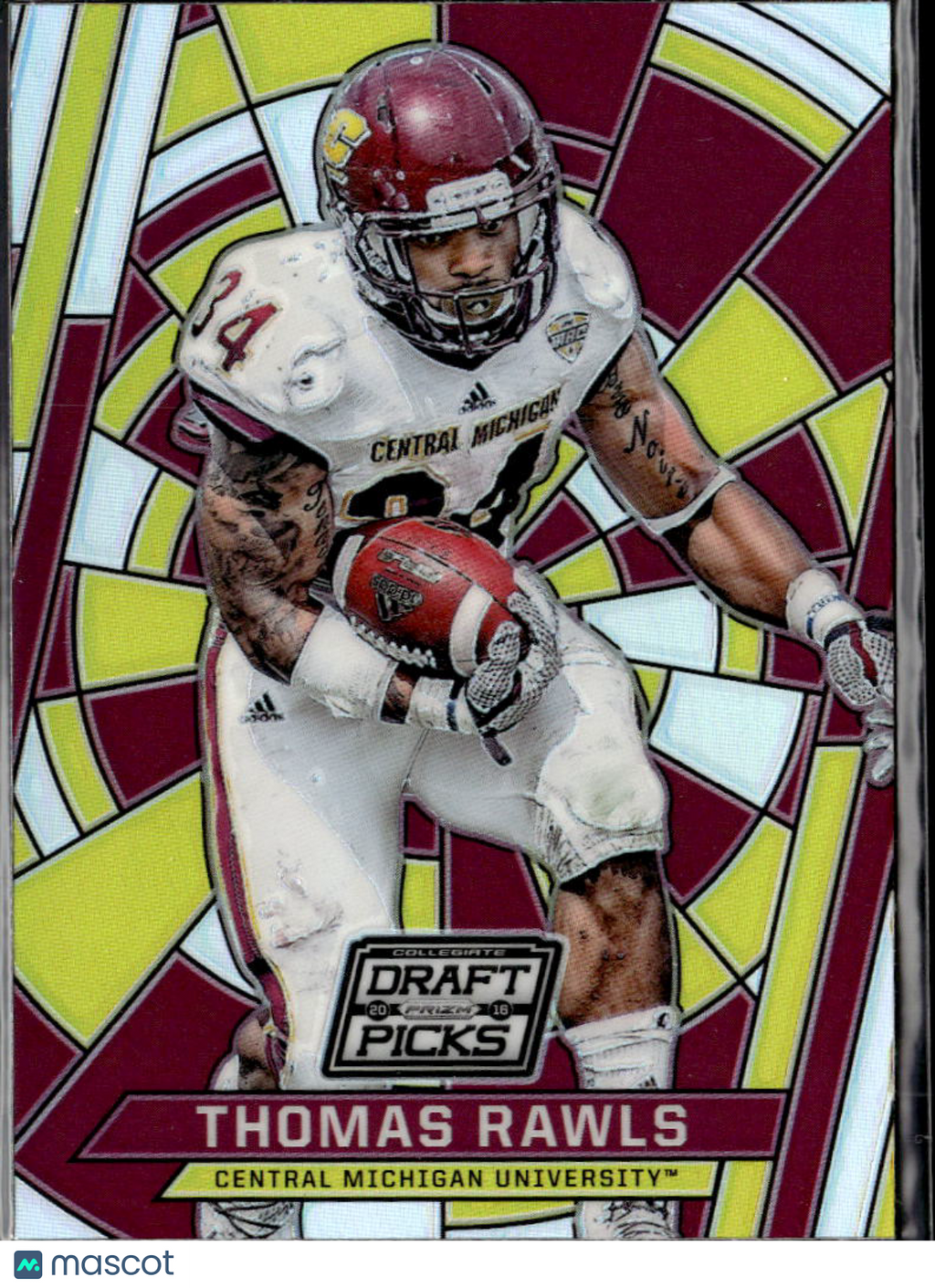 Thomas Rawls 2016 Prizm Draft Stained Glass Central Michigan Chippewas