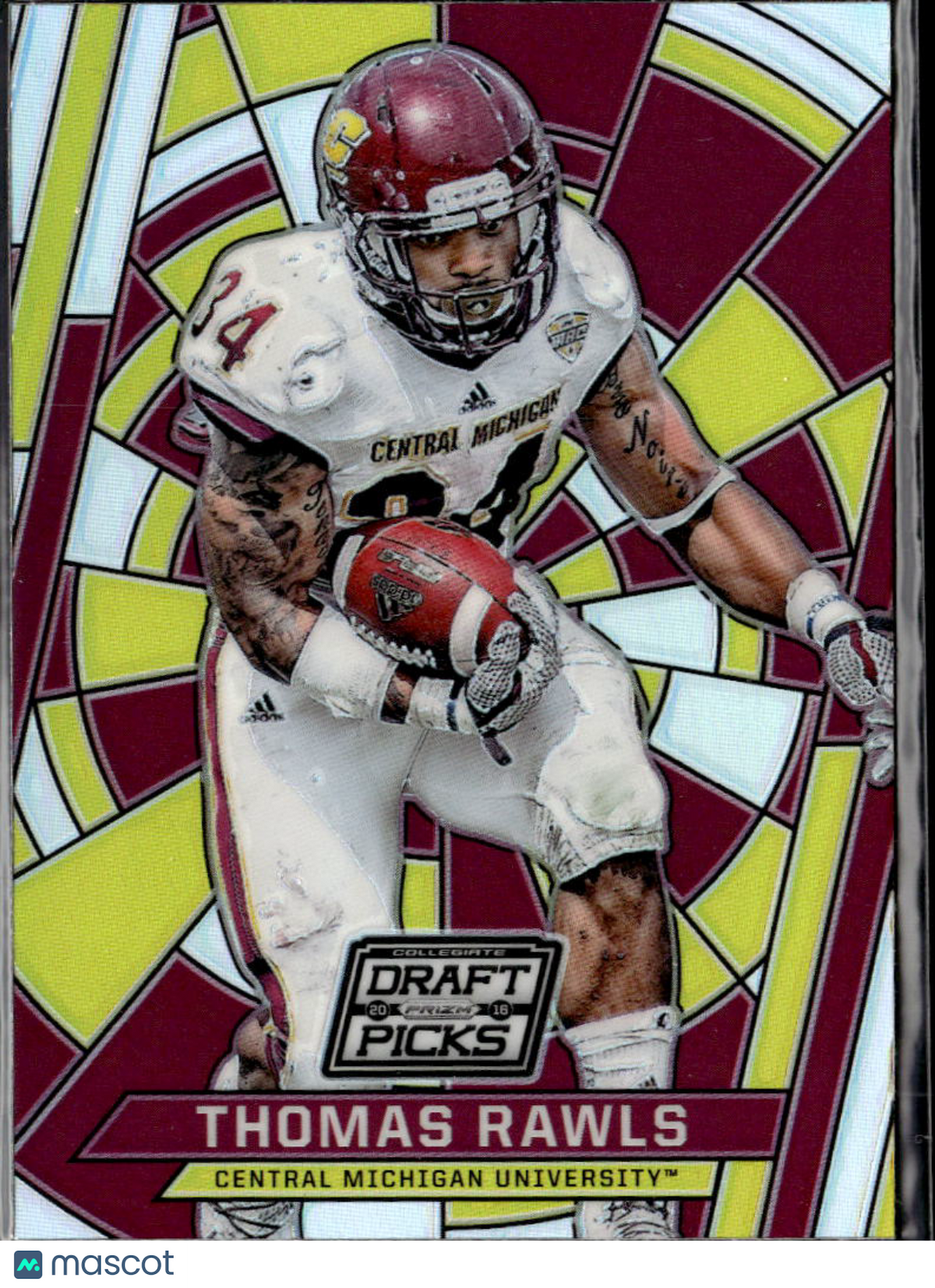 Thomas Rawls 2016 Prizm Draft Stained Glass Central Michigan Chippewas