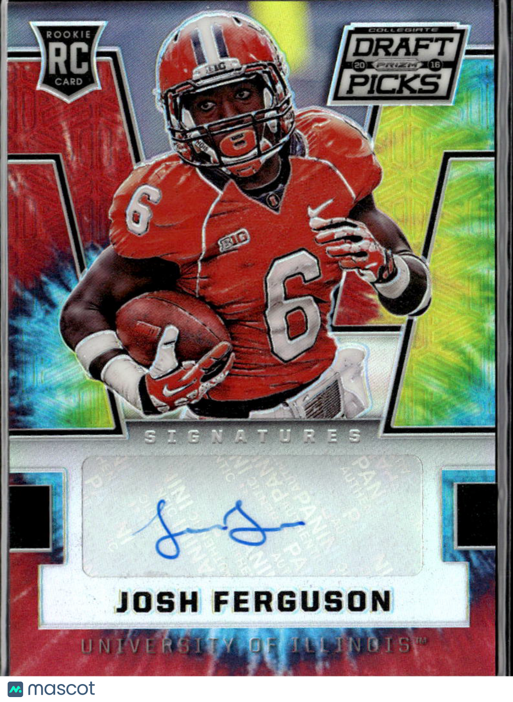 Josh Ferguson 2016 Prizm Draft Tie Dye Auto Autograph RC /49 Illinois