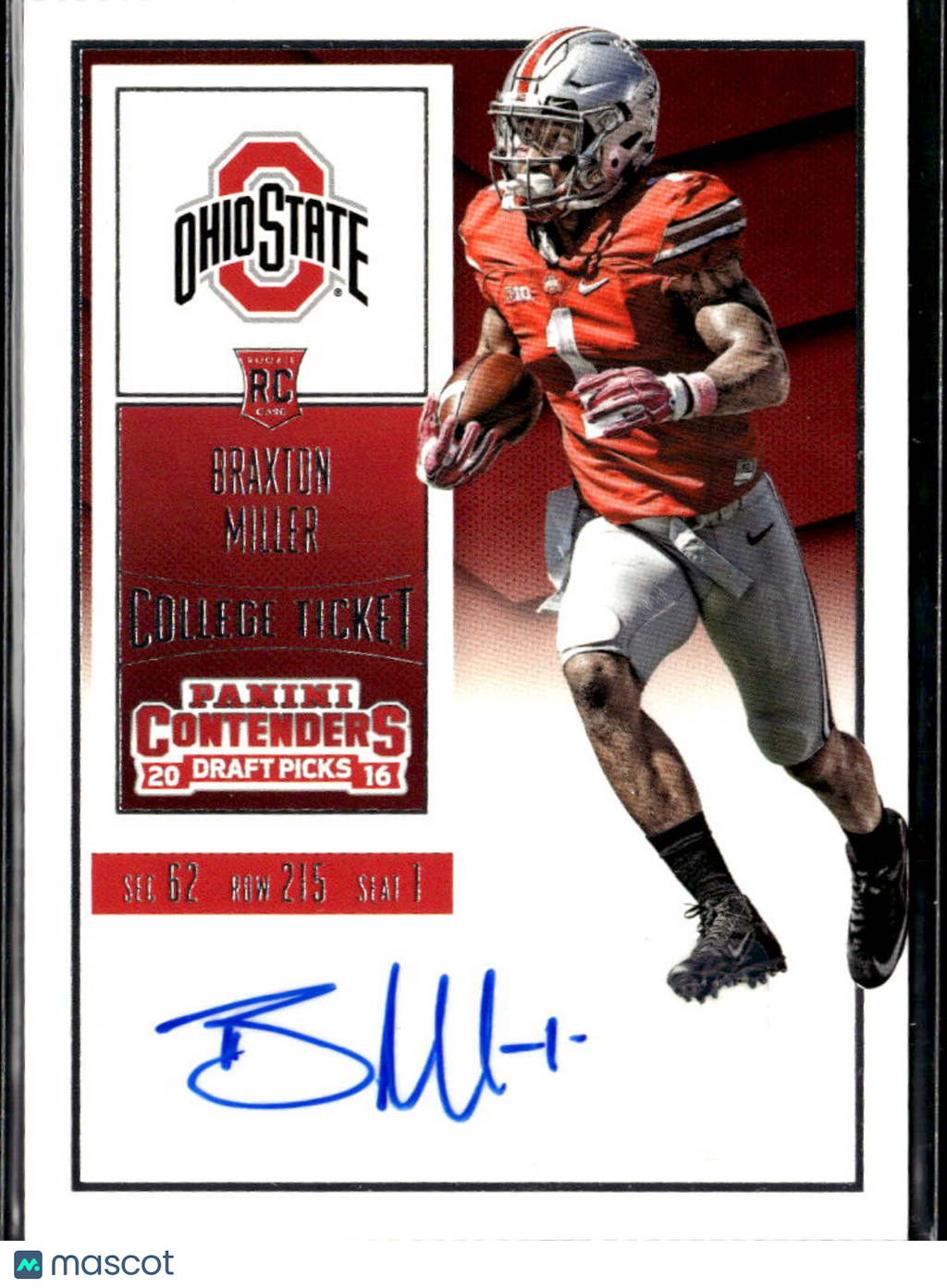 Braxton Miller 2016 Contenders Draft Auto Autograph RC Ohio State Buckeyes