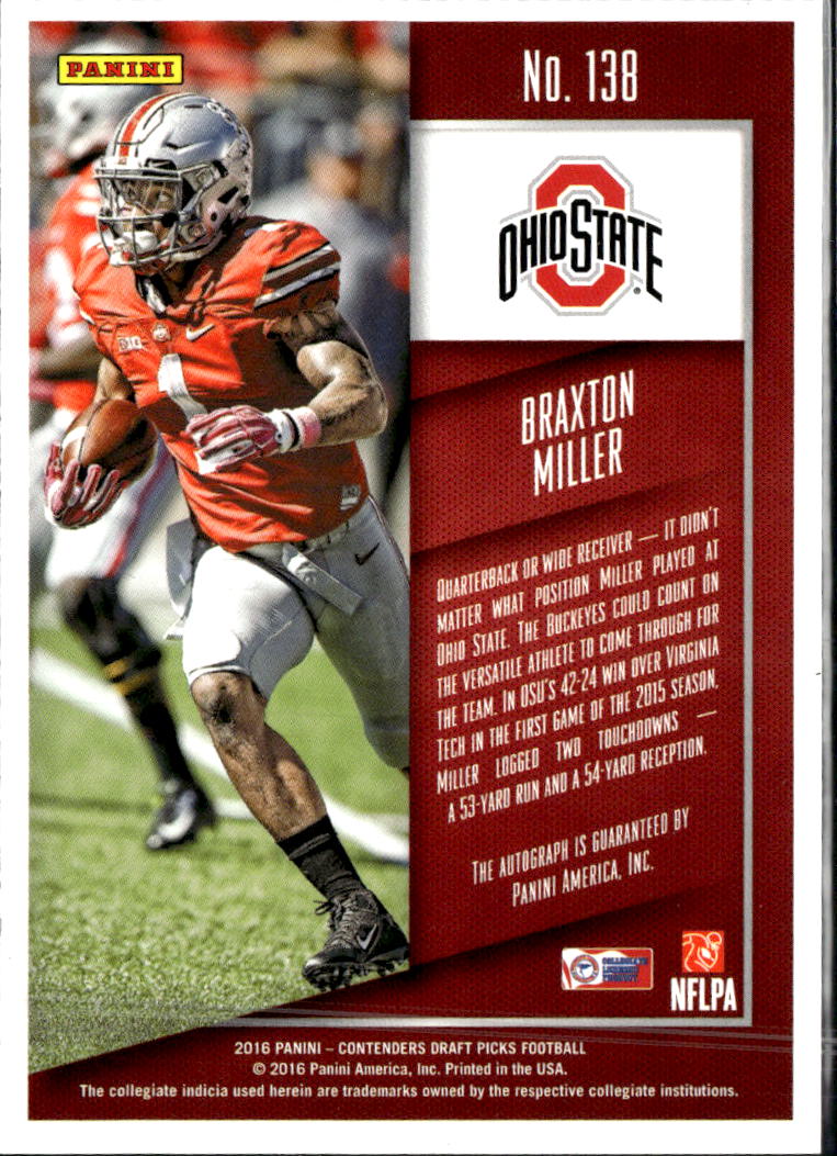 Braxton Miller 2016 Contenders Draft Auto Autograph RC Ohio State Buckeyes
