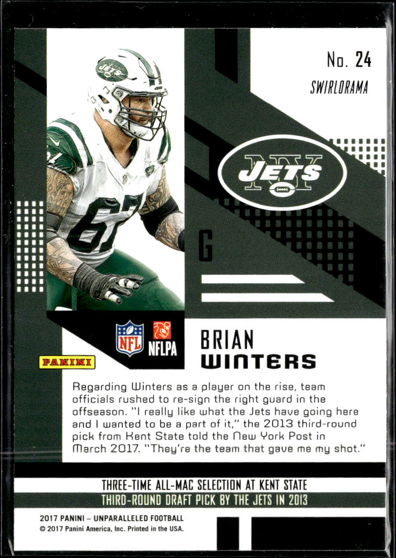Brian Winters 2017 Unparalleled Pink Swirlorama RC New York Jets