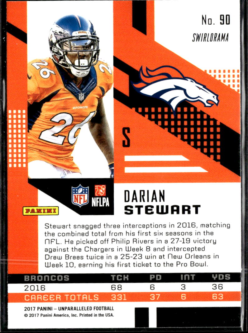 Darian Stewart 2017 Unparalleled Pink Swirlorama Denver Broncos