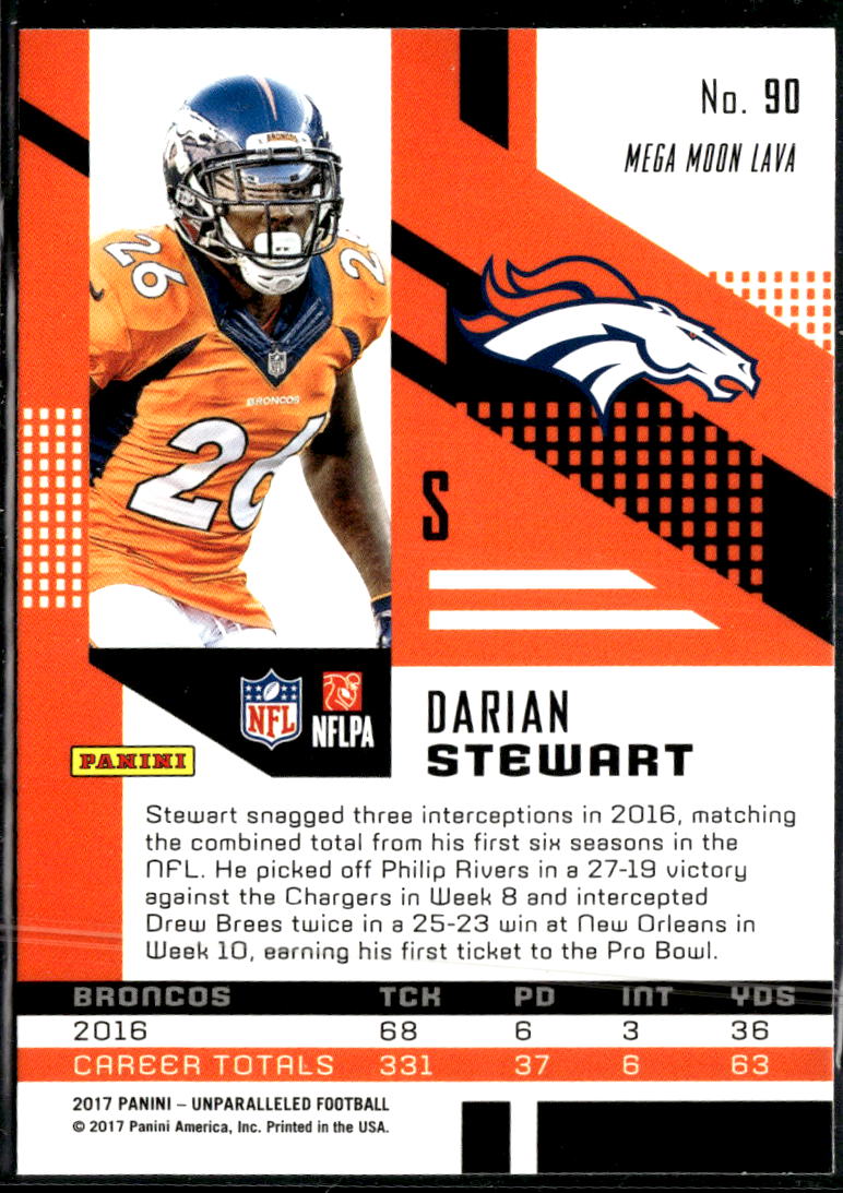 Darian Stewart 2017 Panini Unparalleled Football Mega Moon Lava Denver Broncos