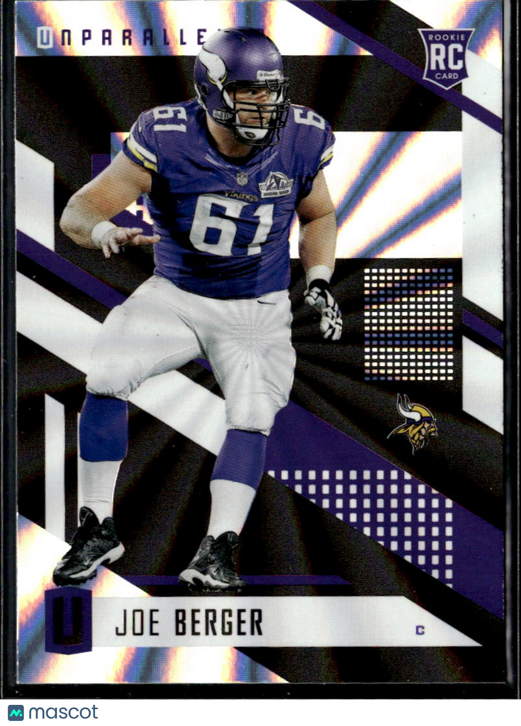 Joe Berger 2017 Unparalleled RC Rookie Rainbow Spokes Minnesota Vikings