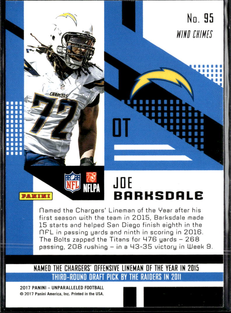 Joe Barksdale 2017 Unparalleled RC Wind Chimes Los Angeles Chargers
