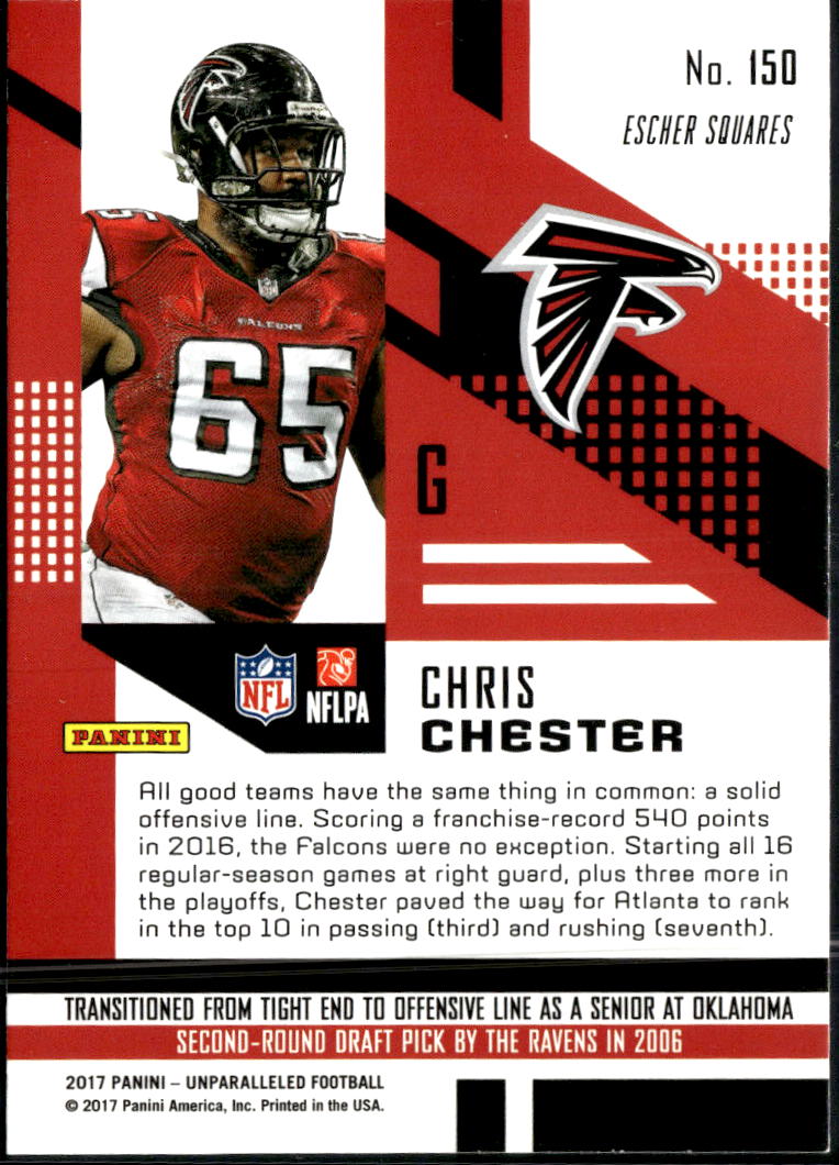 Chris Chester 2017 Unparalleled RC Escher Squares Green Atlanta Falcons
