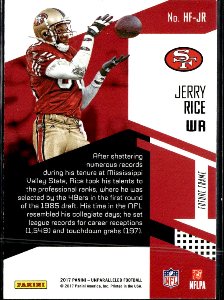 Jerry Rice 2017 Unparalleled High Flyers San Francisco 49ers