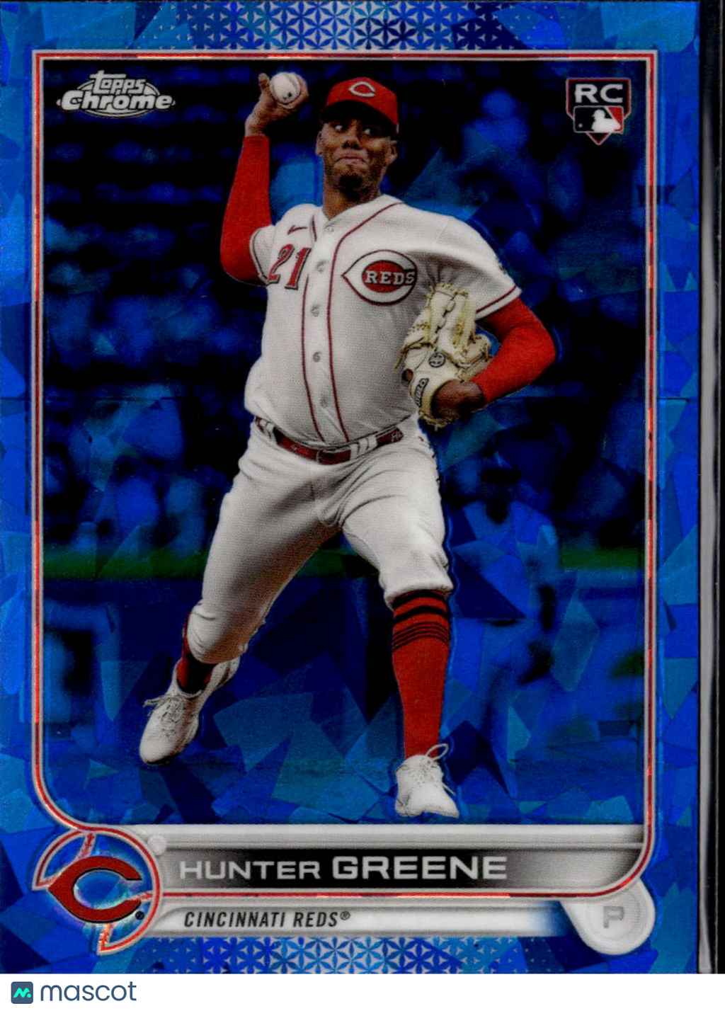 Hunter Greene 2022 Topps Chrome Sapphire Rookie RC Cincinnati Reds