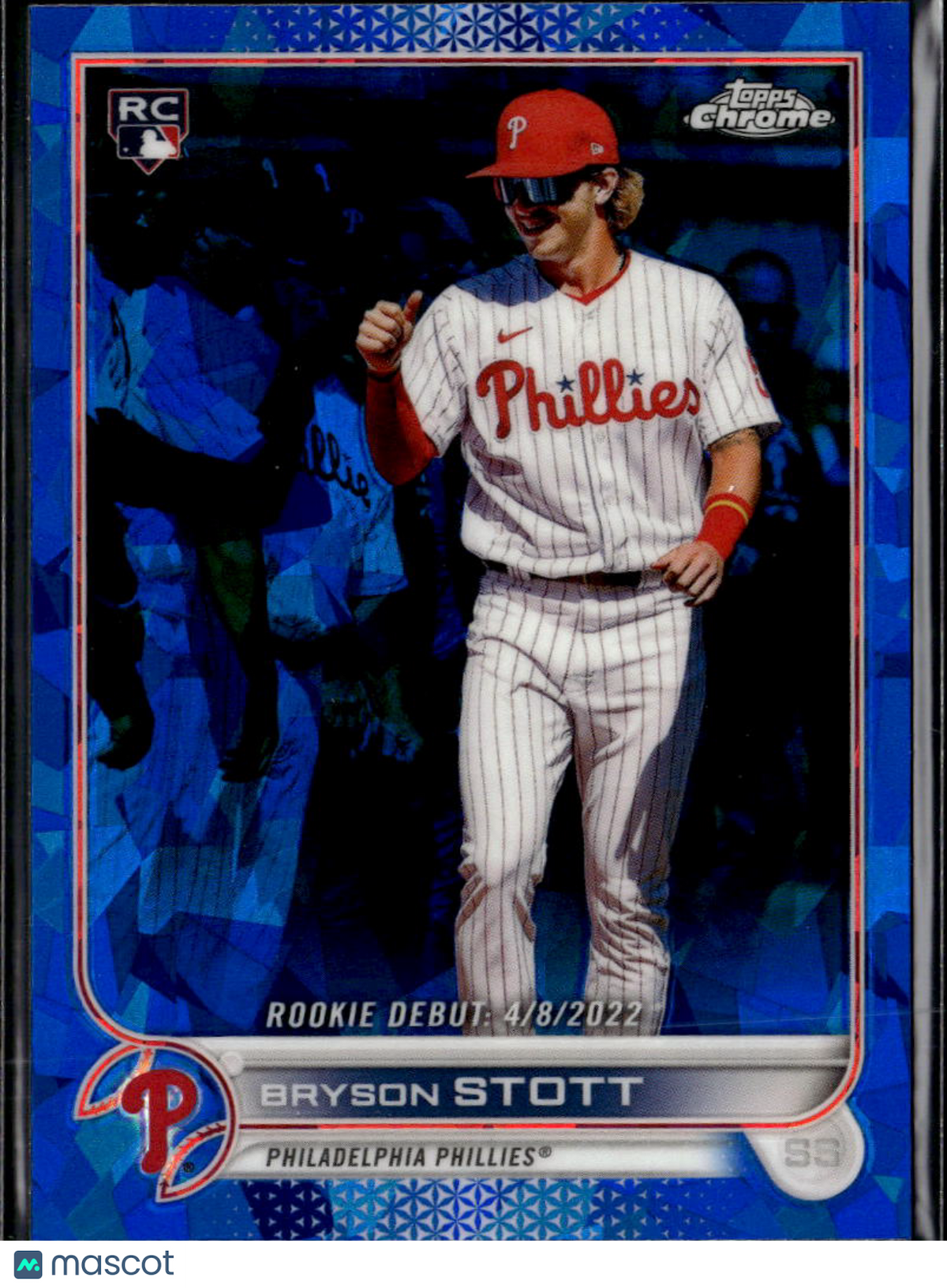Bryson Stott 2022 Topps Chrome Sapphire Rookie RC Philadelphia Phillies